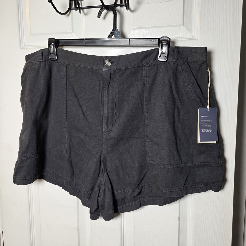 Universal Thread sz 20 charcoal black shorts NWT 100% cotton casual summer